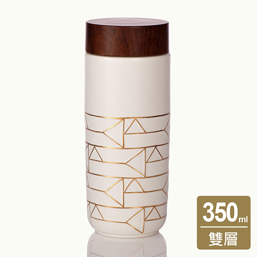 乾唐軒活瓷 點石成金隨身杯_橫紋 / 大 / 雙層 / 仿木紋蓋 / 2色 350ml