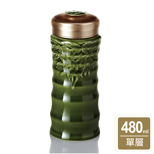 乾唐軒活瓷 竹節隨身杯 / 大 / 單層 / 綠釉 480ml