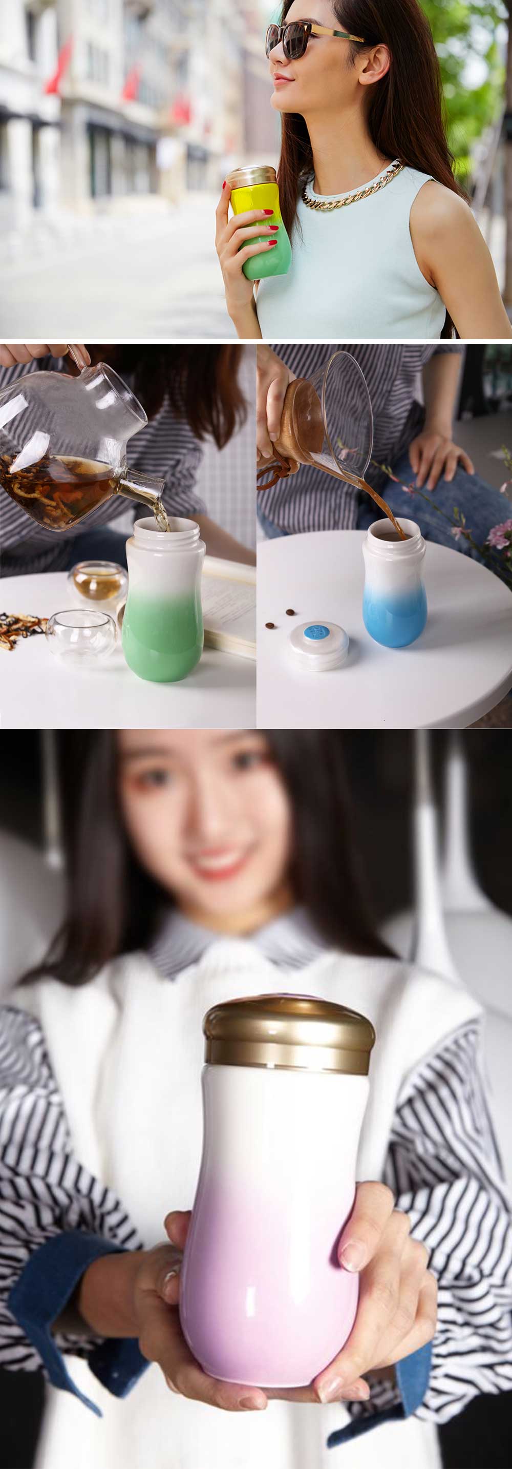 乾唐軒活瓷 甜心隨身杯 / 中 / 單層 / 5色 370ml