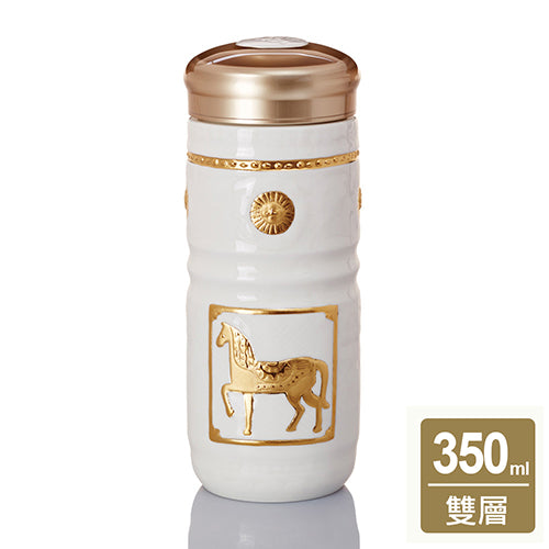 乾唐軒活瓷 皇家駿馬隨身杯 / 大 / 雙層 / 2色 350ml