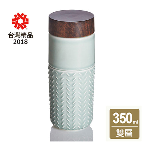 乾唐軒活瓷 ONE O ONE隨身杯_飛向雲端 / 大 / 雙層 / 仿木紋蓋 / 6色 350ml