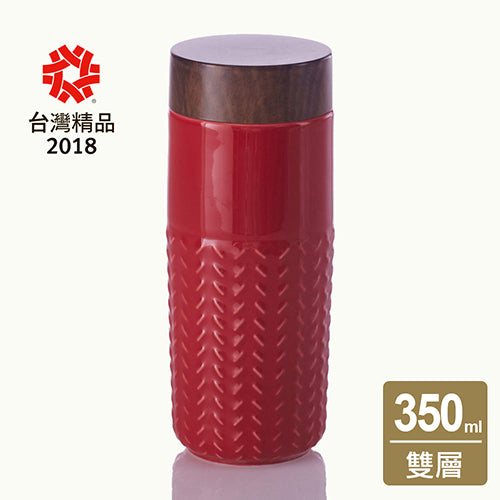 乾唐軒活瓷 ONE O ONE隨身杯_飛向雲端 / 大 / 雙層 / 仿木紋蓋 / 6色 350ml