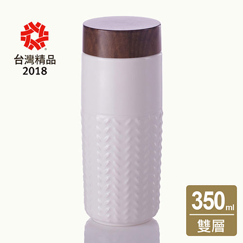 乾唐軒活瓷 ONE O ONE隨身杯_飛向雲端 / 大 / 雙層 / 仿木紋蓋 / 6色 350ml