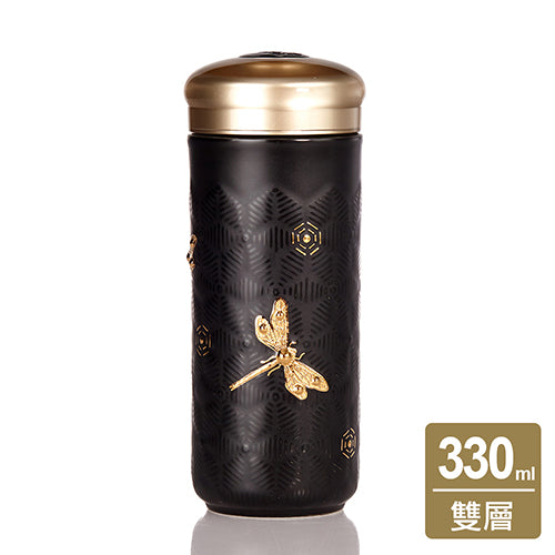 乾唐軒活瓷 蜻投意合隨身杯 / 大 / 雙層 / 鎏金 / 3色 330ml