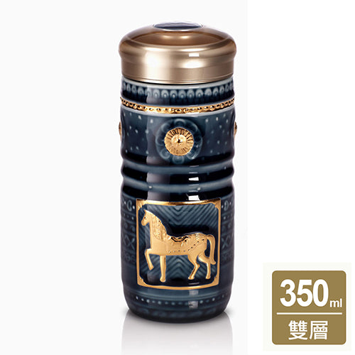 乾唐軒活瓷 皇家駿馬隨身杯 / 大 / 雙層 / 2色 350ml