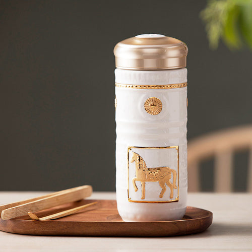 乾唐軒活瓷 皇家駿馬隨身杯 / 大 / 雙層 / 2色 350ml