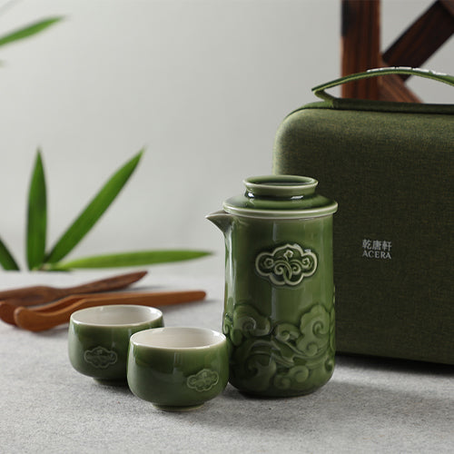 乾唐軒活瓷 祥雲如意泡茶器 / 一壺+二杯 / 2色