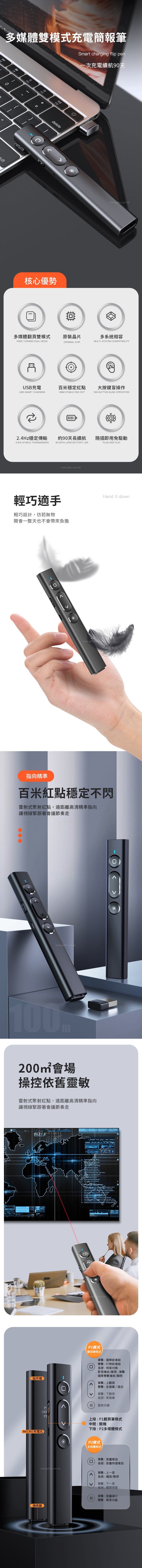 創意小物館 多媒體雙模式充電簡報筆