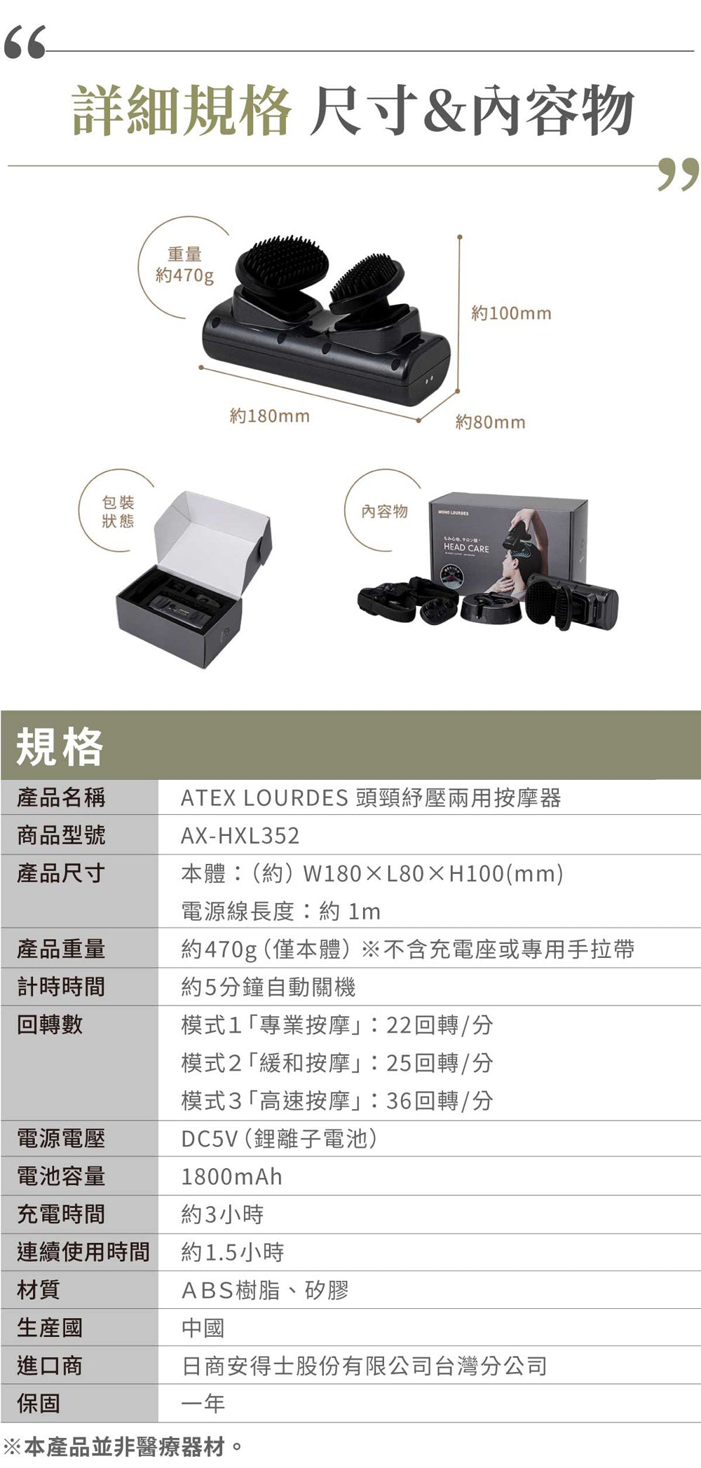 Lourdes 頭頸紓壓兩用按摩器 AX-HXL352