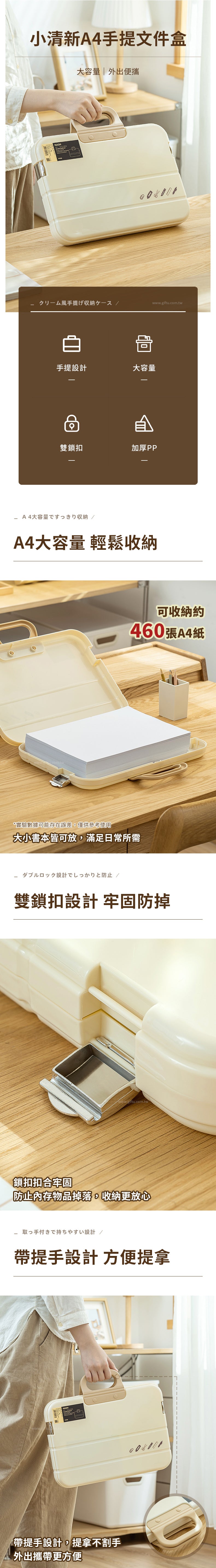 創意小物館 小清新A4手提文件盒