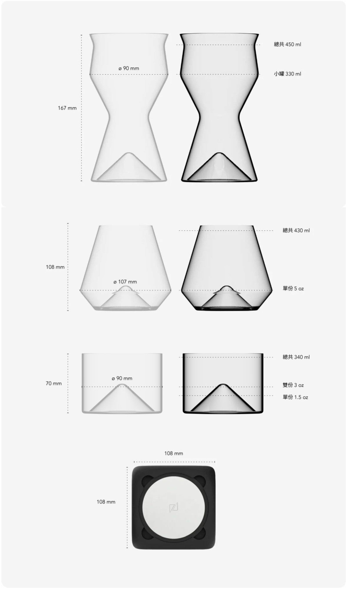 ZENLET 冰峰三重奏 越喝越冰涼的冰鎮酒杯 威士忌 葡萄酒 啤酒
