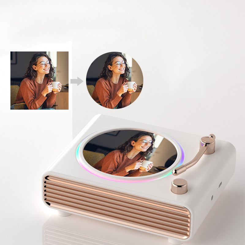 創意小物館 【照片客製】燈光畫旋轉唱片機氛圍音箱