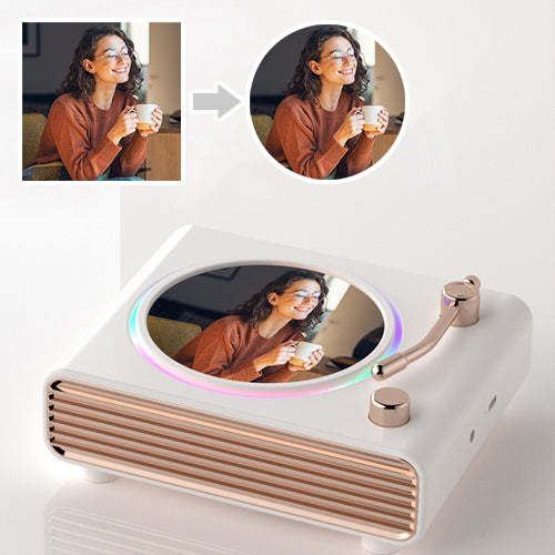 創意小物館 【照片客製】燈光畫旋轉唱片機氛圍音箱