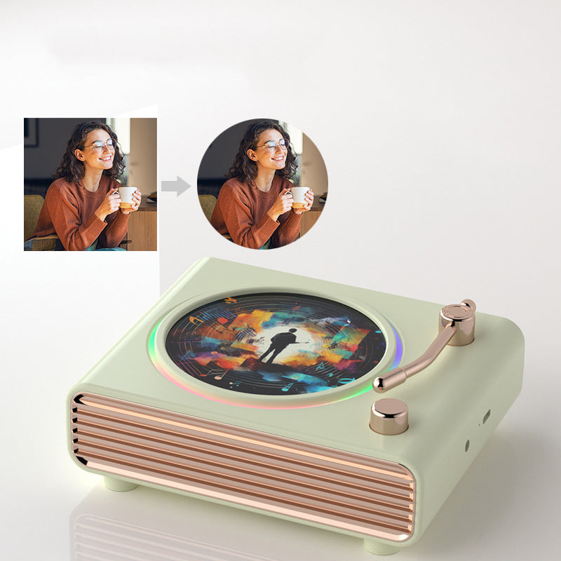 創意小物館 【照片客製】燈光畫旋轉唱片機氛圍音箱