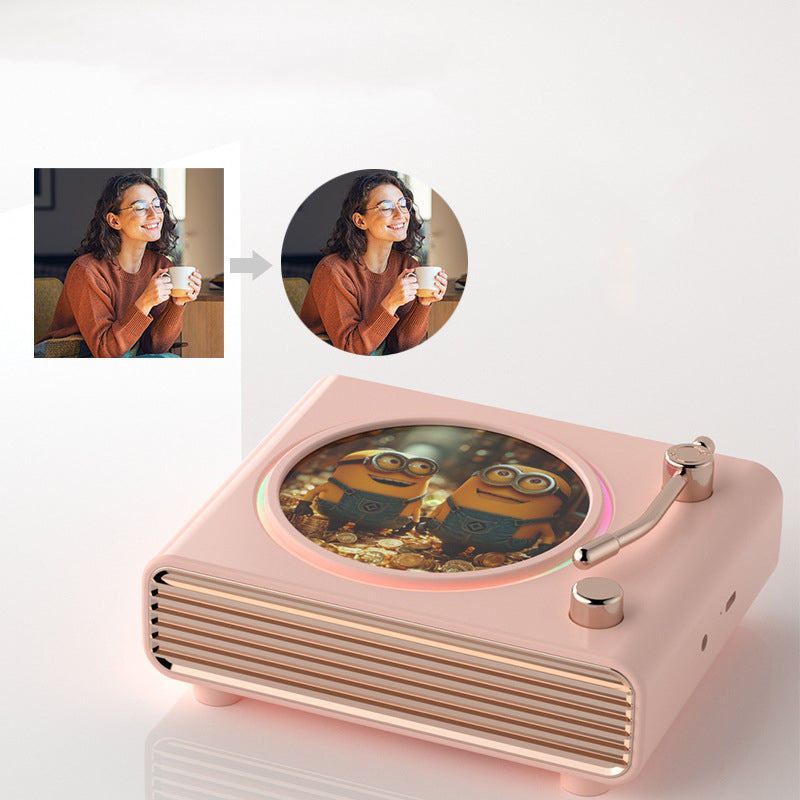 創意小物館 【照片客製】燈光畫旋轉唱片機氛圍音箱