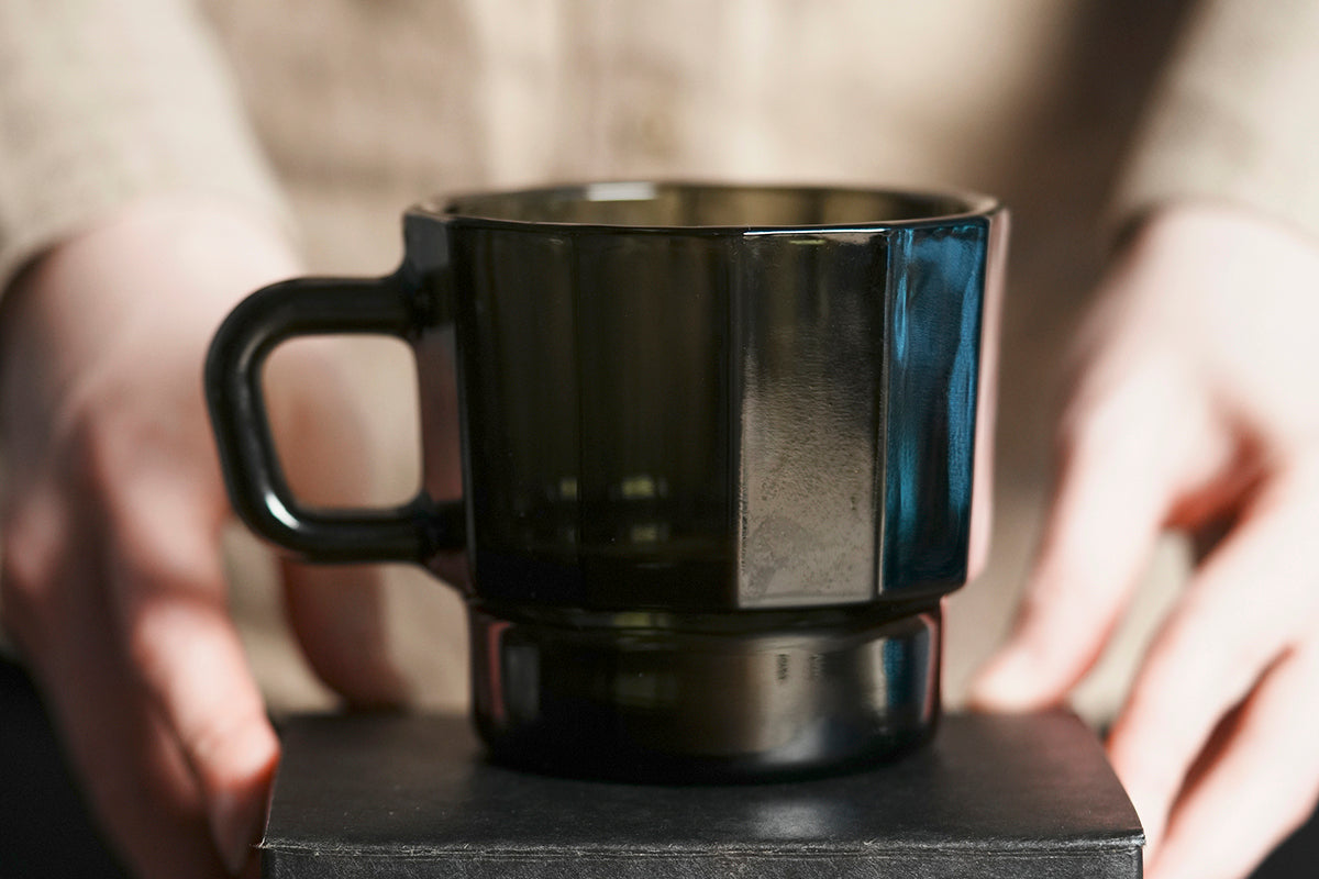 HMM W Glass 春池黑綠色咖啡杯 300ml