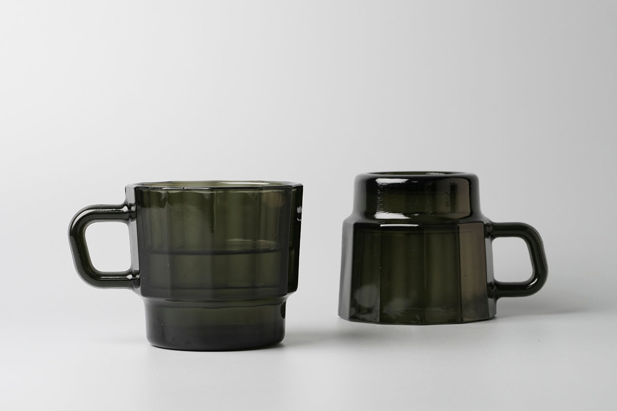 HMM W Glass 春池黑綠色咖啡杯 300ml