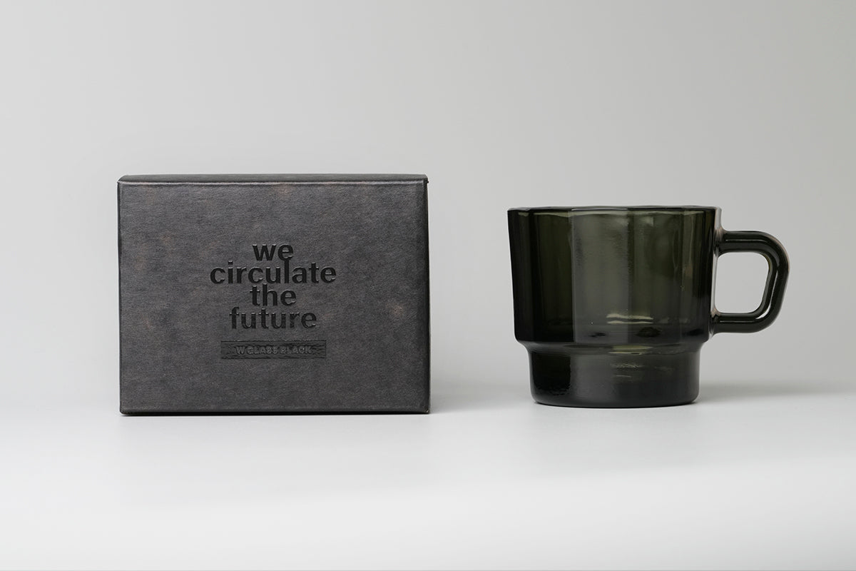 HMM W Glass 春池黑綠色咖啡杯 300ml