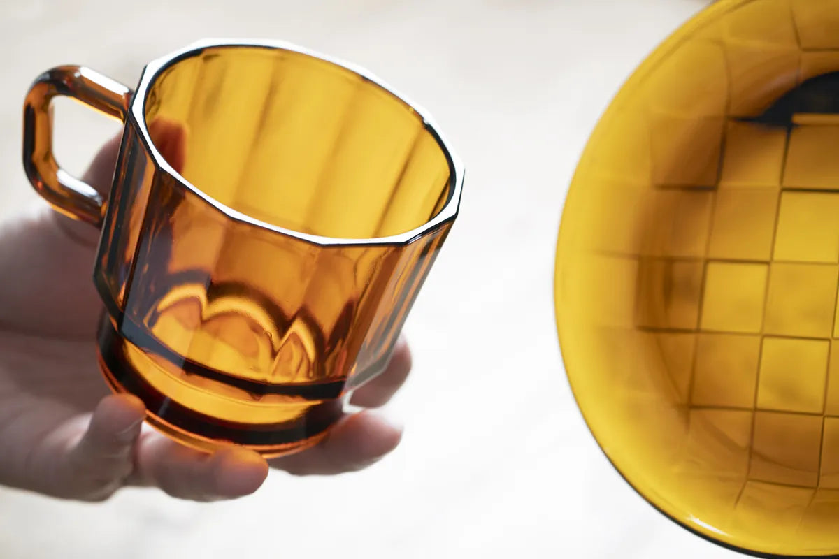 HMM W Glass 春池 琥珀色玻璃杯 300ml 綠色友善