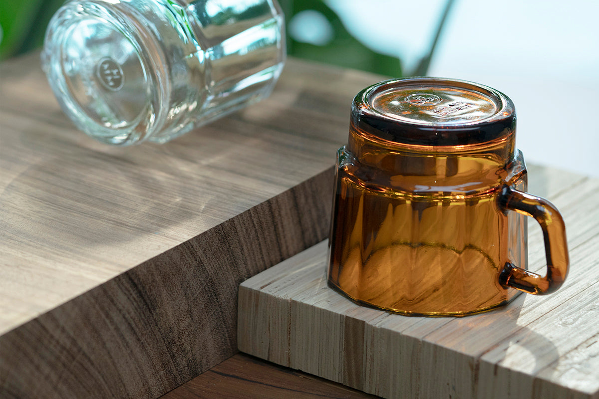 HMM W Glass 春池 琥珀色玻璃杯 300ml 綠色友善