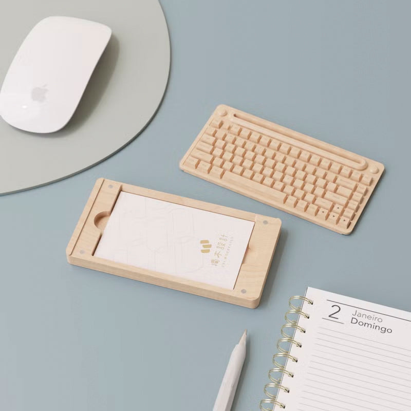 UniWoodesign Mini Keyboard 造型名片盒 / 實木製 磁吸滑蓋 收納