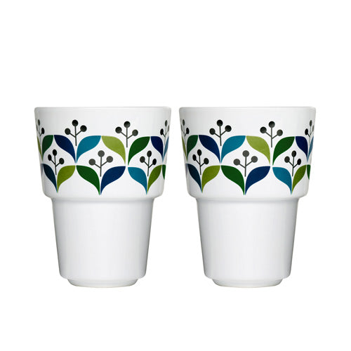 瑞典 Sagaform Retro手握杯(復刻花2入)