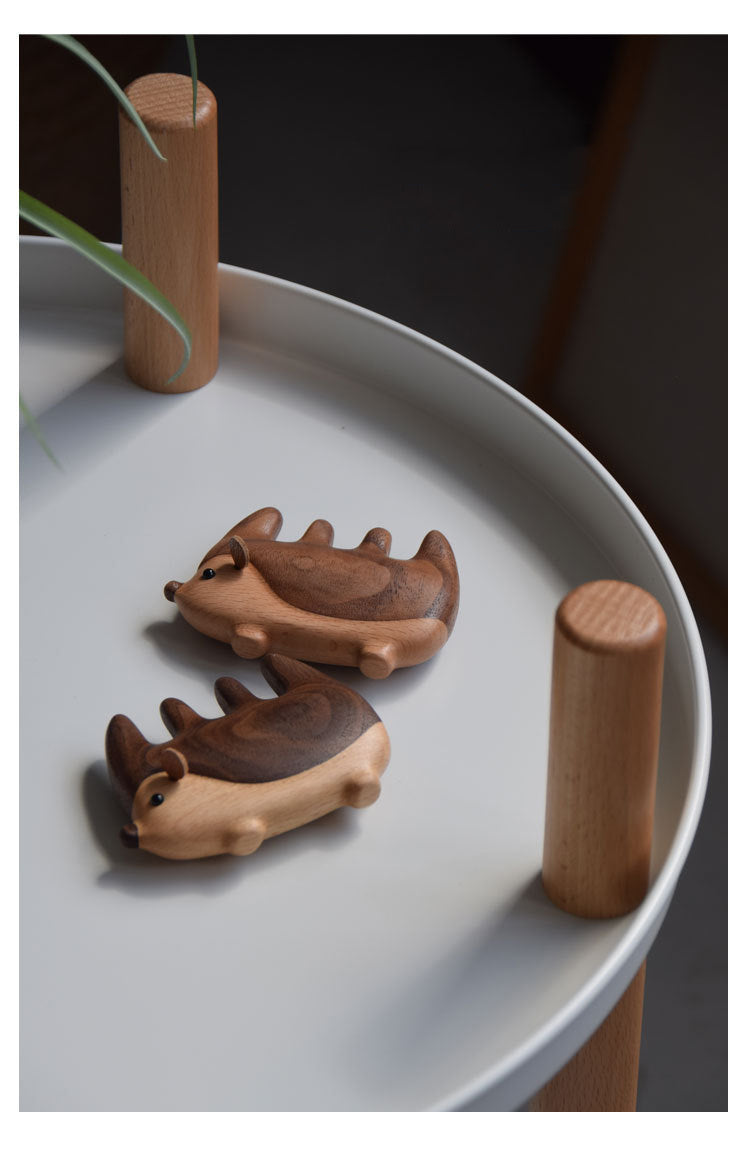 創意小物館 小刺蝟實木按摩梳