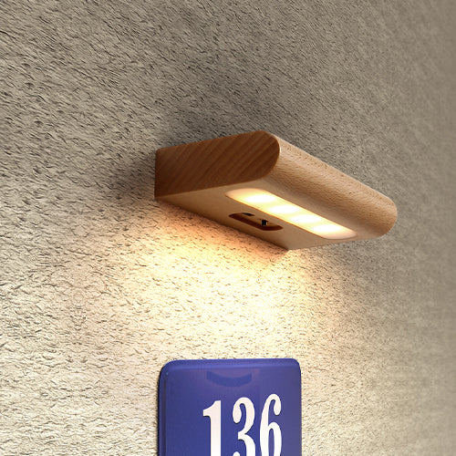 家居生活雜貨舖 實木感應壁燈