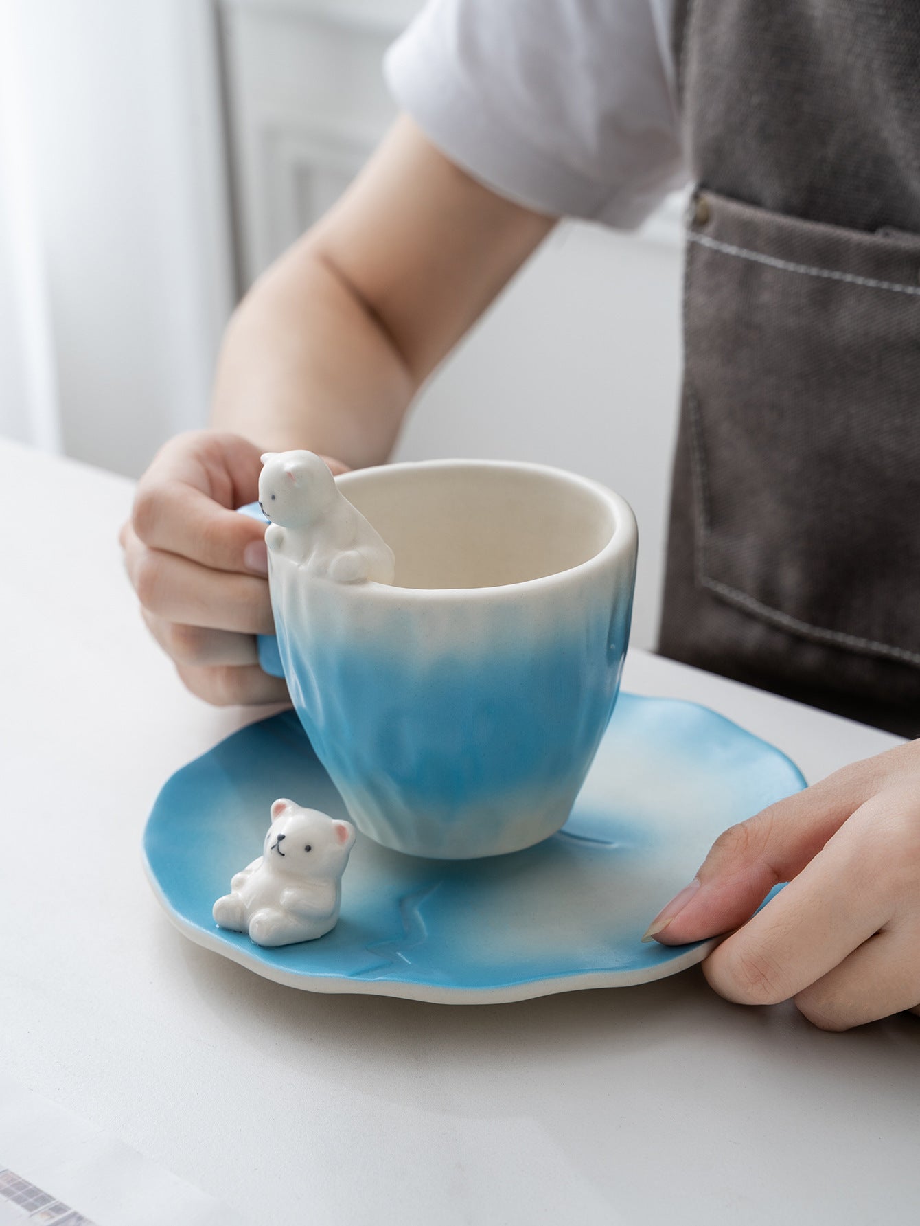 家居生活雜貨舖 北極熊咖啡杯盤組