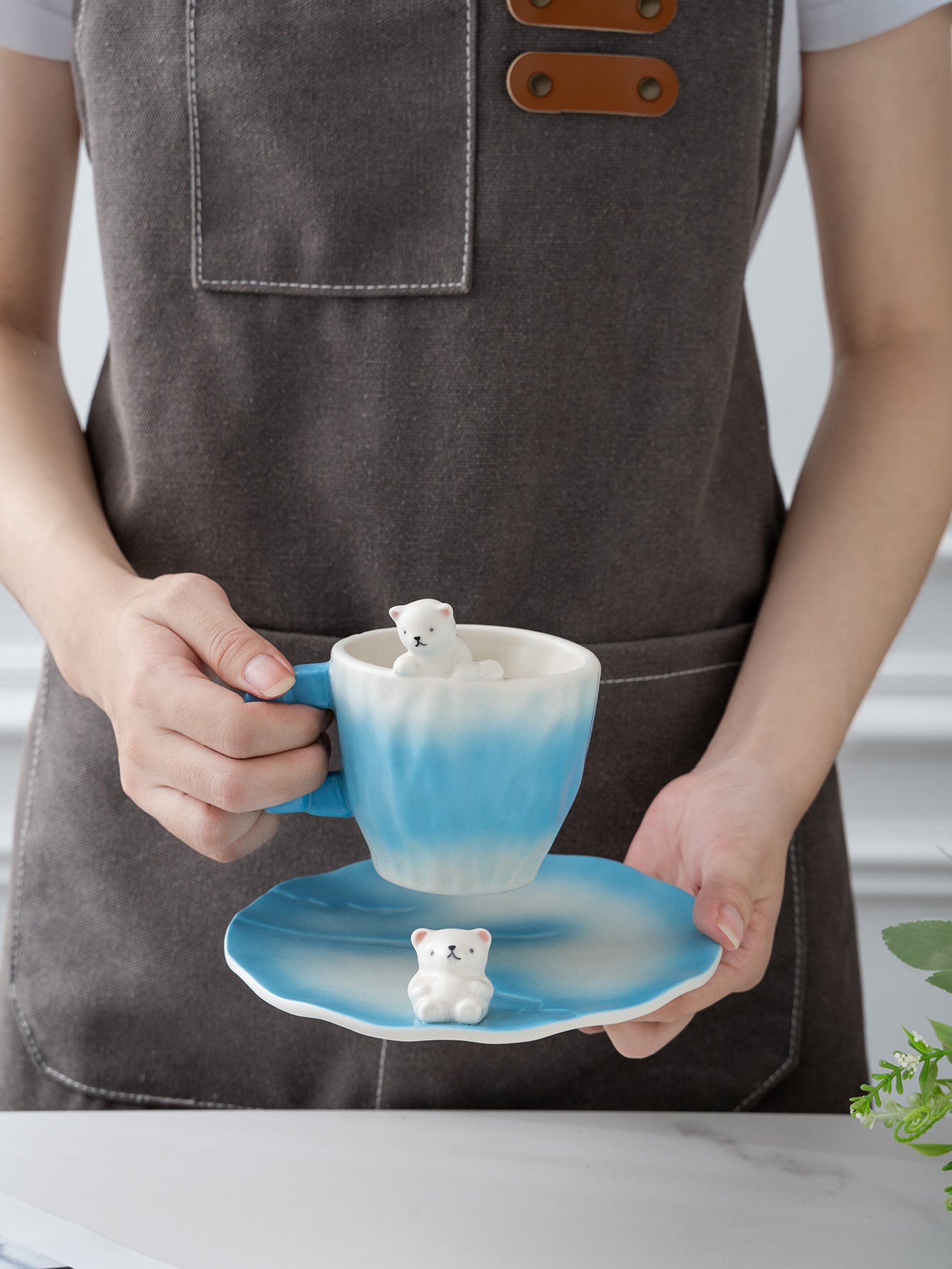 家居生活雜貨舖 北極熊咖啡杯盤組