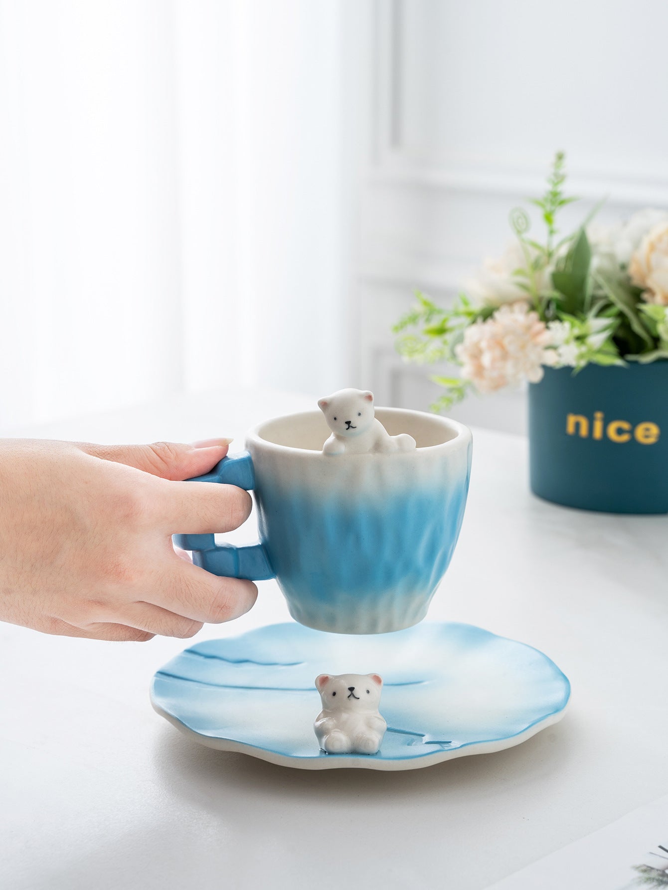 家居生活雜貨舖 北極熊咖啡杯盤組