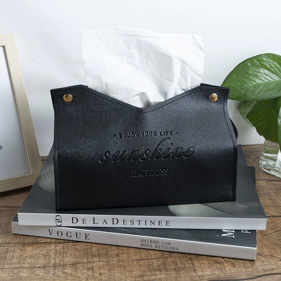 創意小物館 素色皮質面紙套