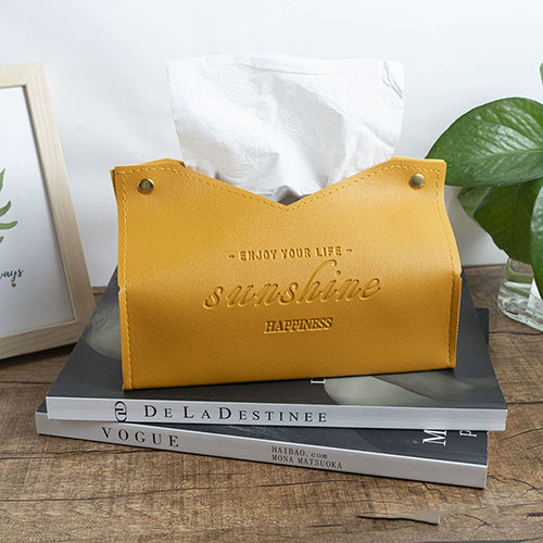 創意小物館 素色皮質面紙套