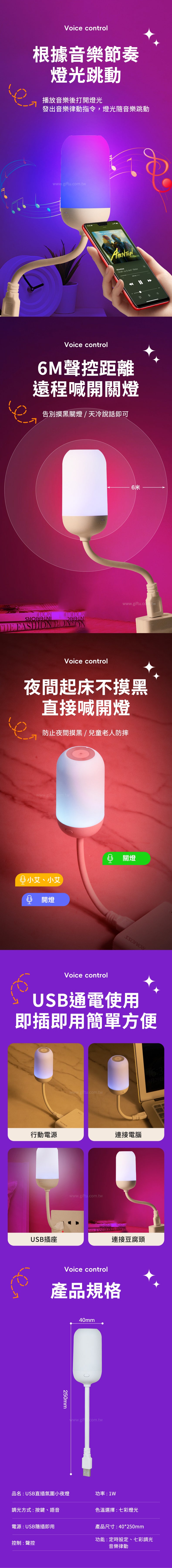 家居生活雜貨舖 USB直插氛圍小夜燈