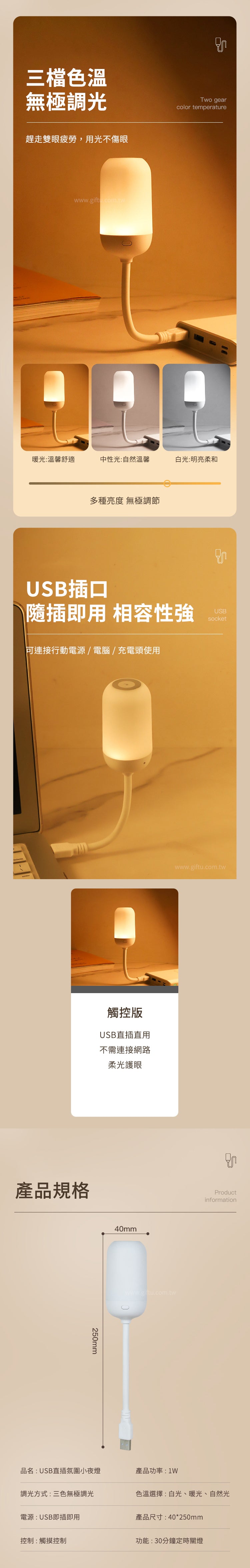 家居生活雜貨舖 USB直插氛圍小夜燈