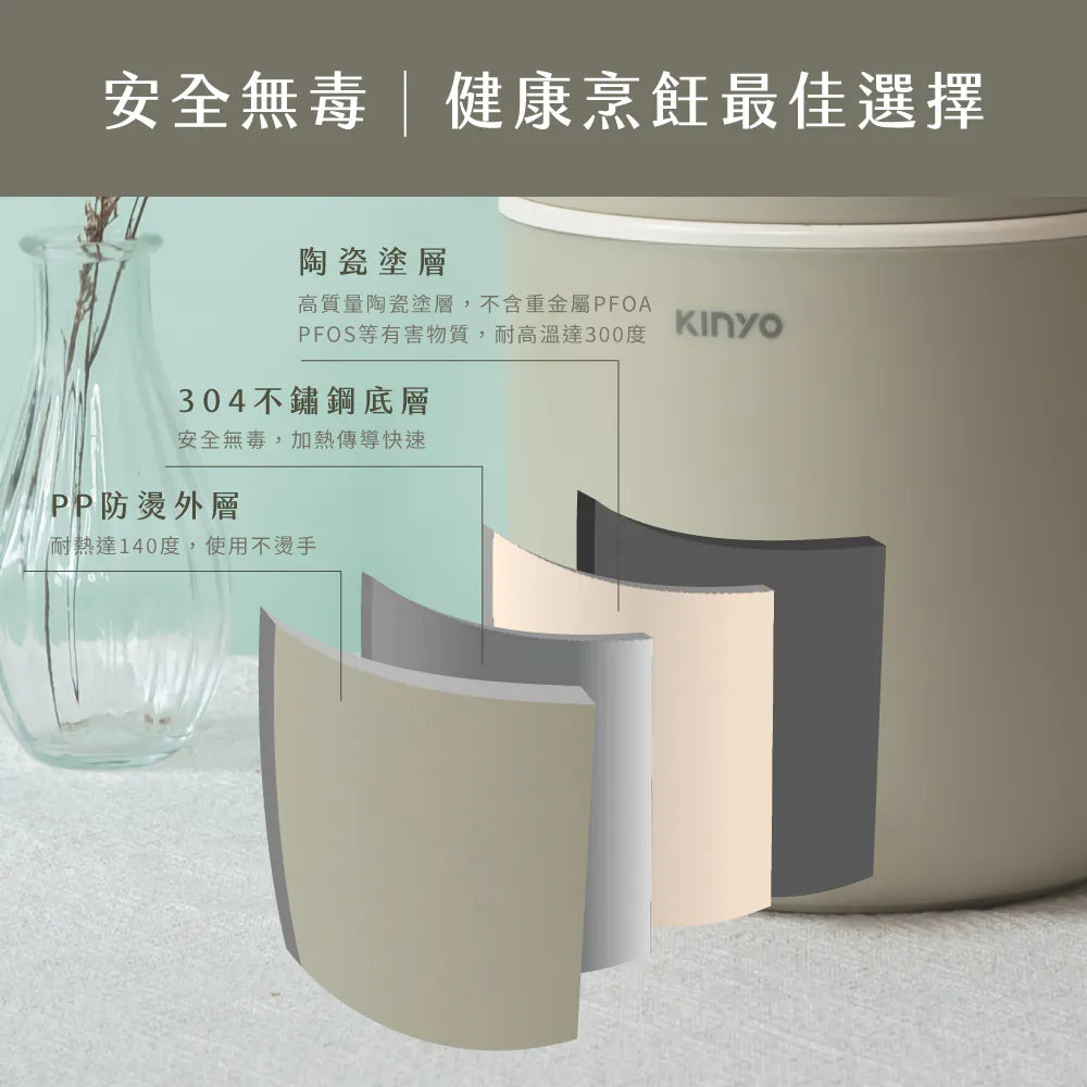 【KINYO】多功能陶瓷美食鍋1.9L