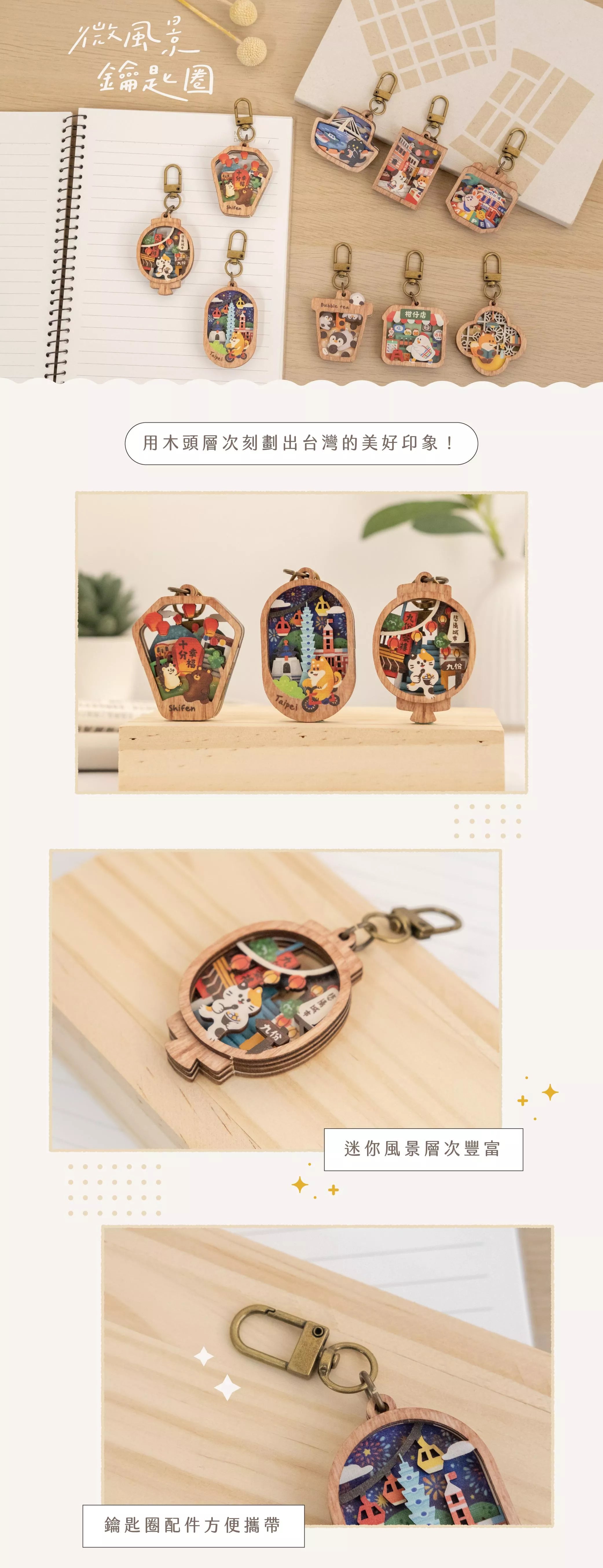 遊木時光 woodtime 微風景鑰匙圈