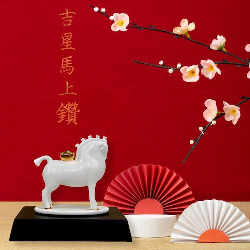 乾唐軒活瓷 吉星馬上鑽擺飾 / 小 / 白金 (含木座)