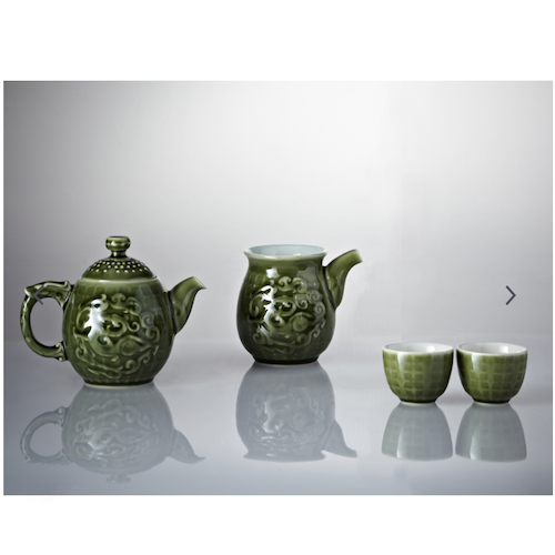 乾唐軒活瓷 勢在必得茶具組 / 綠釉 / 一壺+六杯+茶海