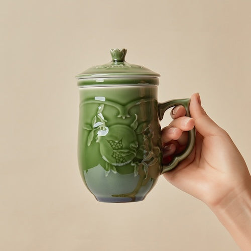 乾唐軒活瓷 石榴喜果三件杯 / 附茶漏 / 3色 430ml