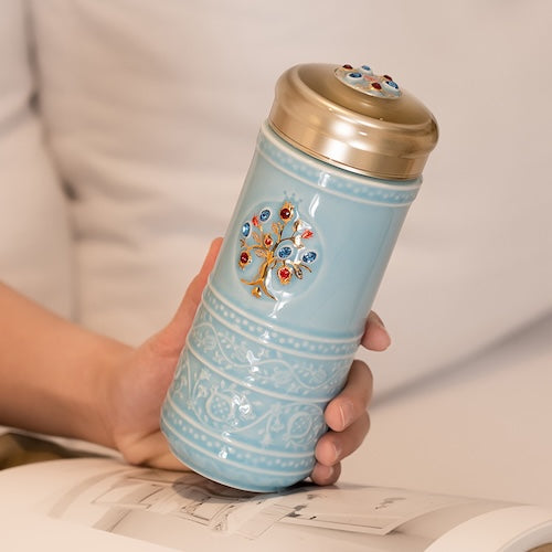 乾唐軒活瓷 吉星生命之樹隨身杯 / 大 / 雙層 / 水晶 / 3色 330ml