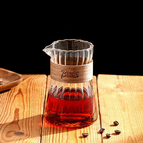 家居生活雜貨舖 條紋玻璃咖啡分享壺