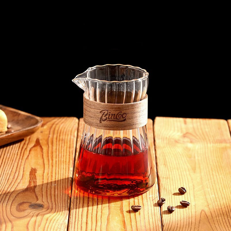 家居生活雜貨舖 條紋玻璃咖啡分享壺