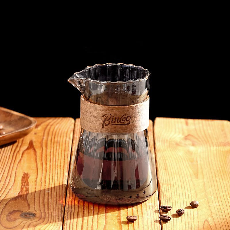 家居生活雜貨舖 條紋玻璃咖啡分享壺