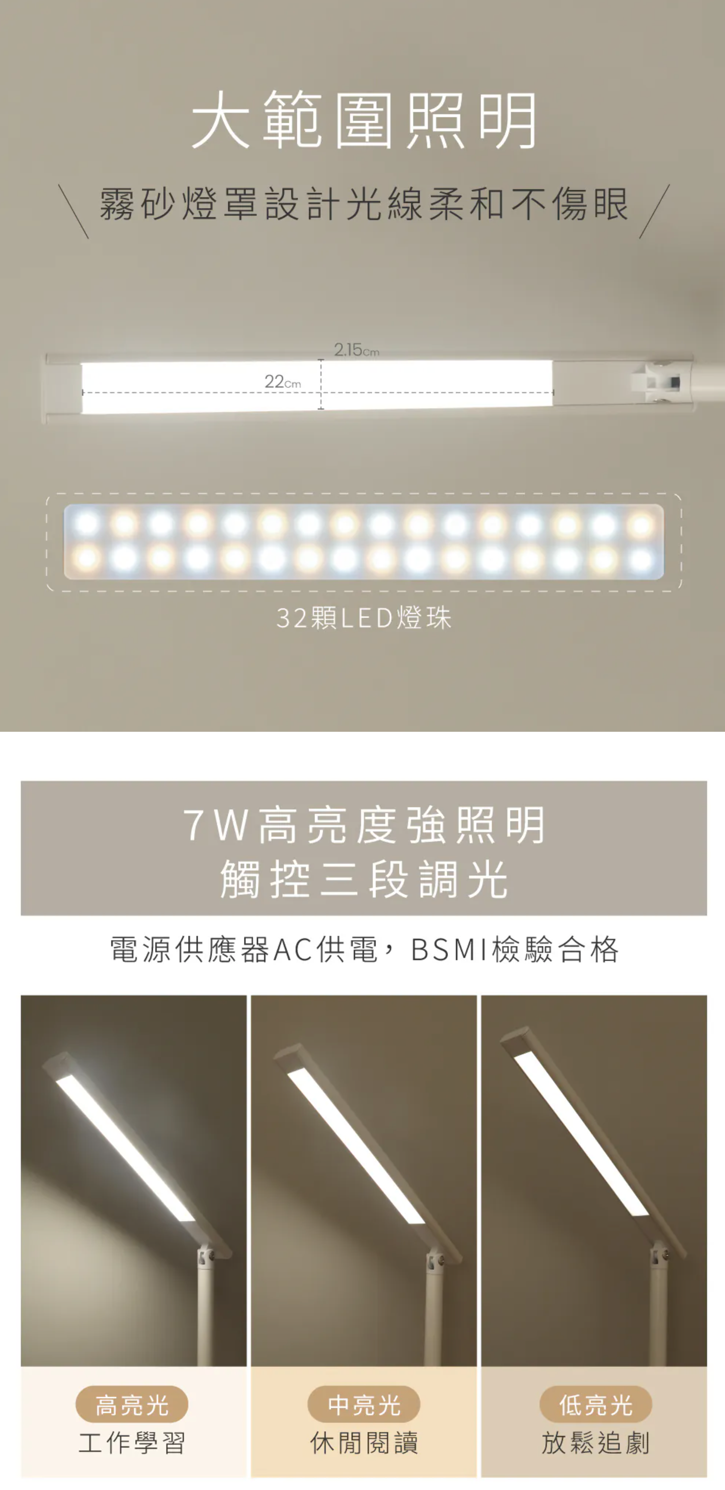 【KINYO】高亮度7W折疊檯燈