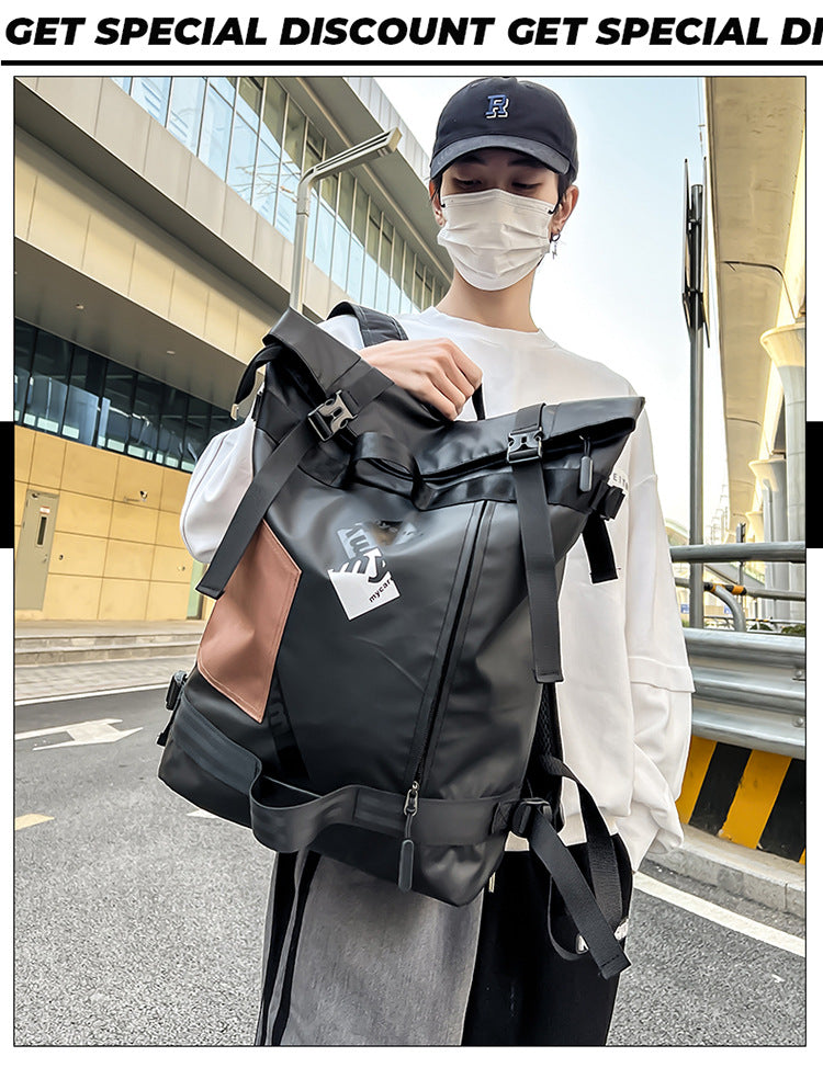 創意小物館 韓版街頭潮流防水雙肩包