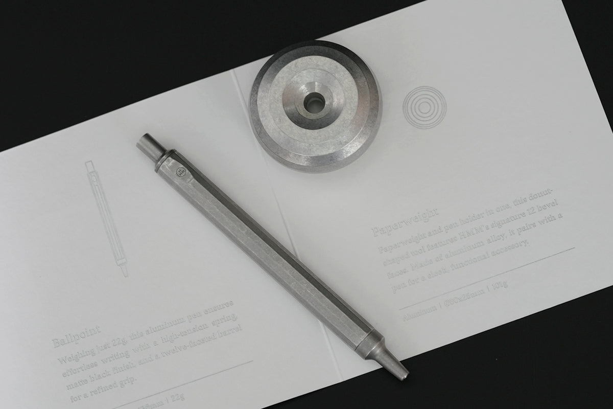 HMM 鋁質書寫禮盒（全金屬紙鎮＋原子筆）