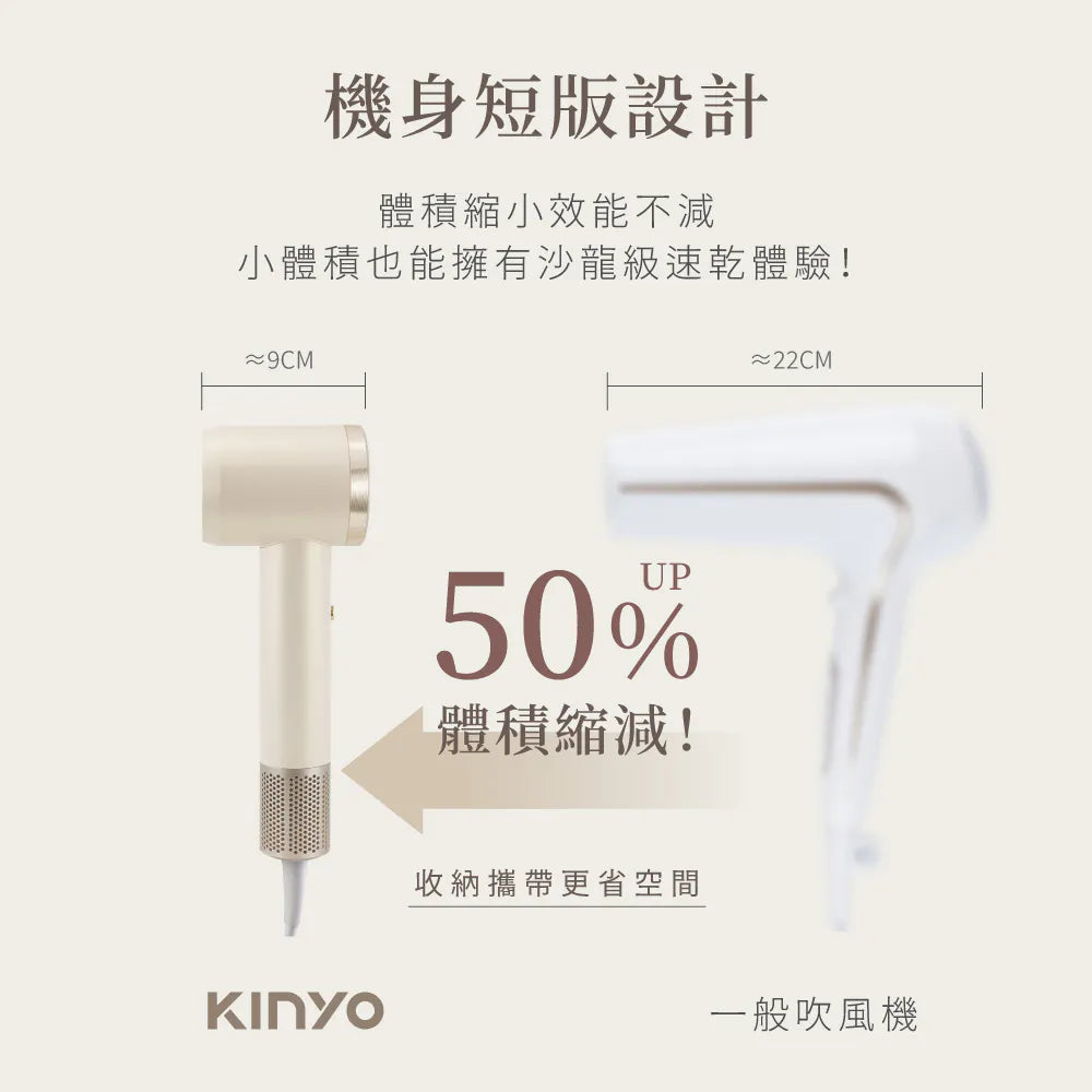 【KINYO】輕潤負離子無刷吹風機