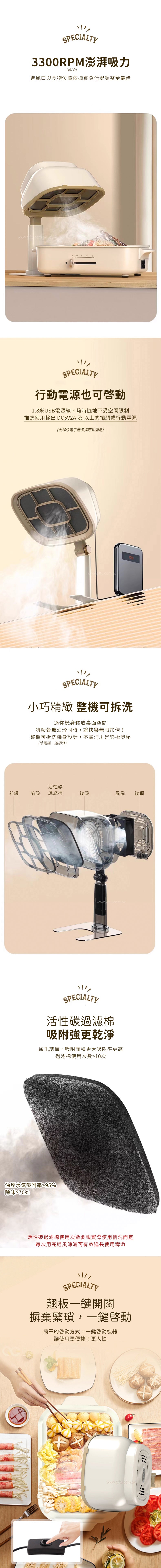 家居生活雜貨舖 可拆卸桌面抽油煙機