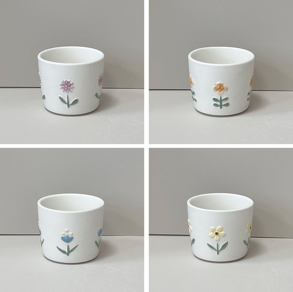 家居生活雜貨舖 浮雕花卉手握杯禮盒組